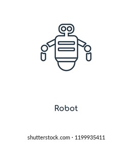 Robot concept line icon. Linear Robot concept outline symbol design. This simple element illustration can be used for web and mobile UI/UX.
