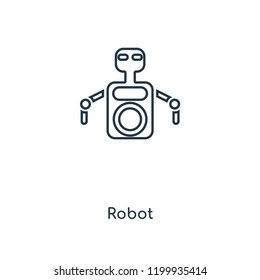 Robot concept line icon. Linear Robot concept outline symbol design. This simple element illustration can be used for web and mobile UI/UX.