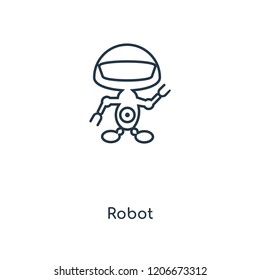 Robot concept line icon. Linear Robot concept outline symbol design. This simple element illustration can be used for web and mobile UI/UX.