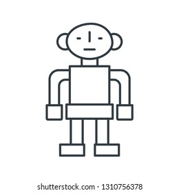Robot concept line icon. Simple element illustration. Robot concept outline symbol design. Can be used for web and mobile UI/UX . Modern vector style