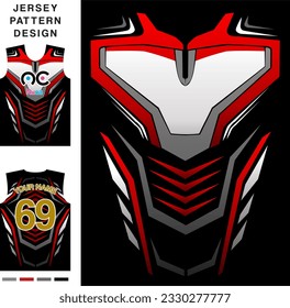 Robot concept vector jersey pattern template for printing or sublimation sports uniforms football volleyball basketball e-sports cycling and fishing Free Vector.