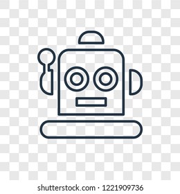 Robot concept vector linear icon isolated on transparent background, Robot concept transparency concept in outline style