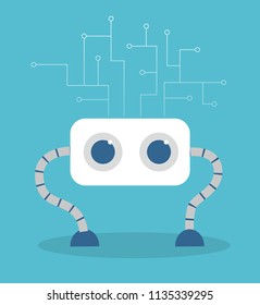Robot with connections from its head
