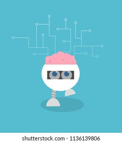 Robot with connections from its head