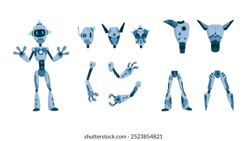 Robot constructor Peças e sprites especificamente projetados para projetos de animação e uso