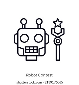 Robot Contest icon. Outline style icon design isolated on white background