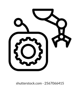 Robot Controller Icon Lineal Style Vector Illustration