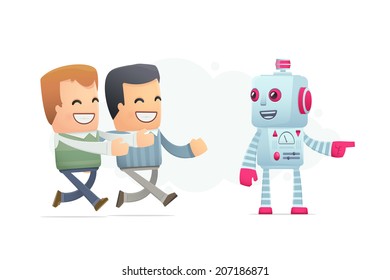 robot controls people's minds. conceptual illustration