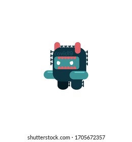 robot coronavirus cartoon illustration design