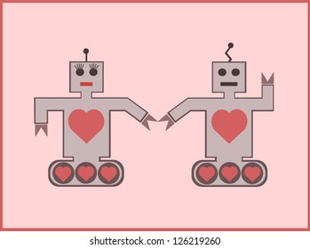 robot couple in love