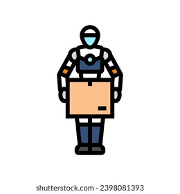 robot courier autonomous delivery color icon vector. robot courier autonomous delivery sign. isolated symbol illustration