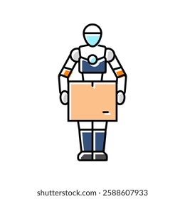 robot courier autonomous delivery color icon vector. robot courier autonomous delivery sign. isolated symbol illustration