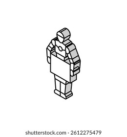 robot courier autonomous delivery isometric icon vector. robot courier autonomous delivery sign. isolated symbol illustration