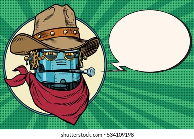 Robot cowboy West wild world