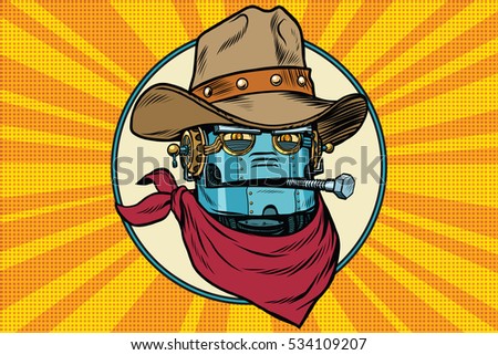 Robot cowboy West wild world