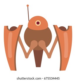 Robot crab icon. Cartoon illustration of robot crab vector icon for web isolated on white background