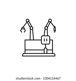 robot, crane outline icon. Signs and symbols can be used for web, logo, mobile app, UI, UX