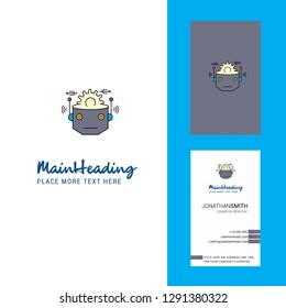 Robot Creative Logo and business card. vertical Design Vector