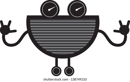 Robot creature with large grill mouth 