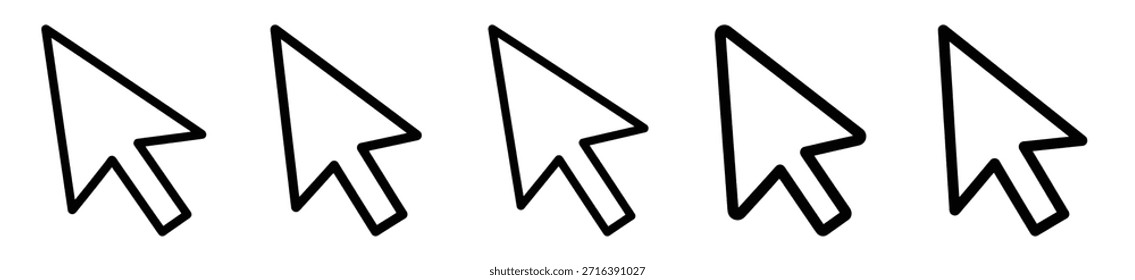 robot cursor line art icon set. ai and robotics outline icons collection.