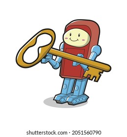 robot cute character cartoon vector illustration design