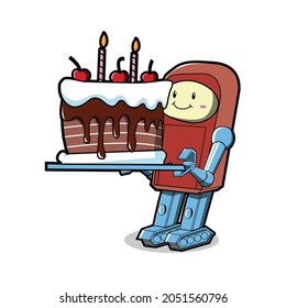 ilustración de diseño de vector de robots lindo