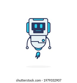 Robot lindo personaje feliz pose sonrisa mascota