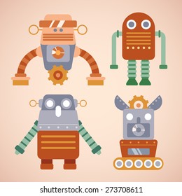 Robot Cute Characters : Vector Illustration