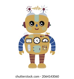 Robot lindo divertido máquina de metal niños decoración de habitación afiche impreso para niño