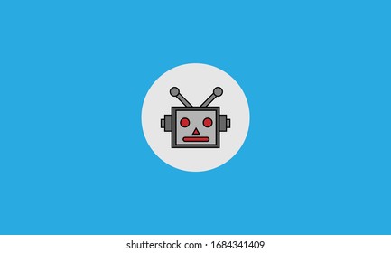 robot cute head icon vector illustration.