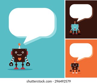 Robot cute icons and characters 