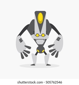 Robot cute icons and characters. Vector illustration