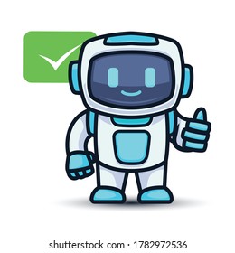 Robot cute mascot design illustration