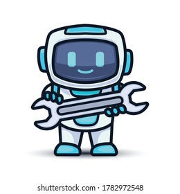 Robot cute mascot design illustration