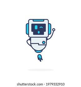 Robot cute mascot simple happy smile mascot character