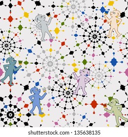 Robot cute seamless pattern.