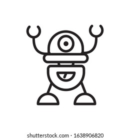 robot cybernetic technology character artificial vector illustration linear design
