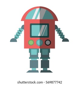robot cyborg machine futuristic shadow vector illustration eps 10