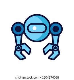 robot cyborg tech isolated icon vector illustration design