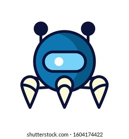 robot cyborg tech isolated icon vector illustration design