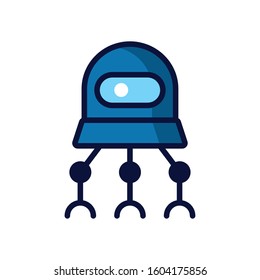 robot cyborg tech isolated icon vector illustration design