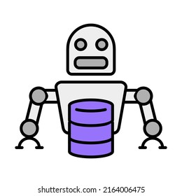 robot data processing icon logo concept