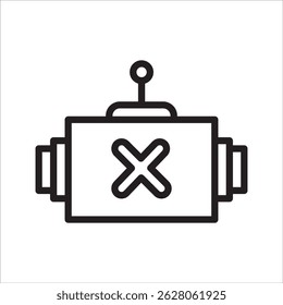 Robot decline no Expression simple line icon