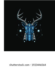 robot deer with blue energy