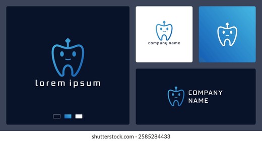 Robot dental logo design vector