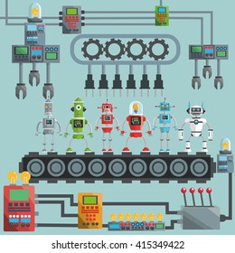 Robot design. industry concept. humanoid icon