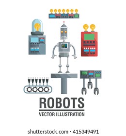 Robot design. industry concept. humanoid icon