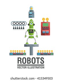 Robot design. industry concept. humanoid icon