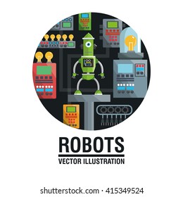 Robot design. industry concept. humanoid icon