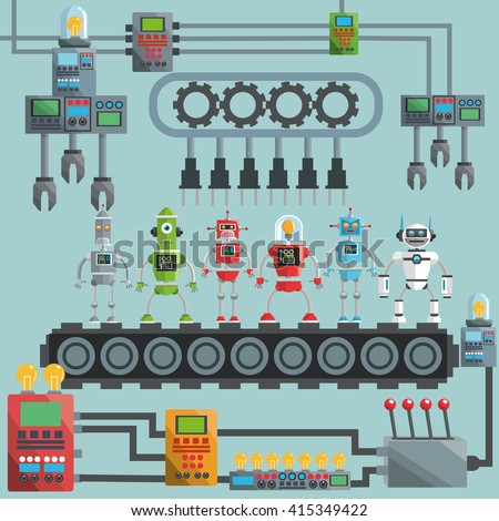 Robot design. industry concept. humanoid icon